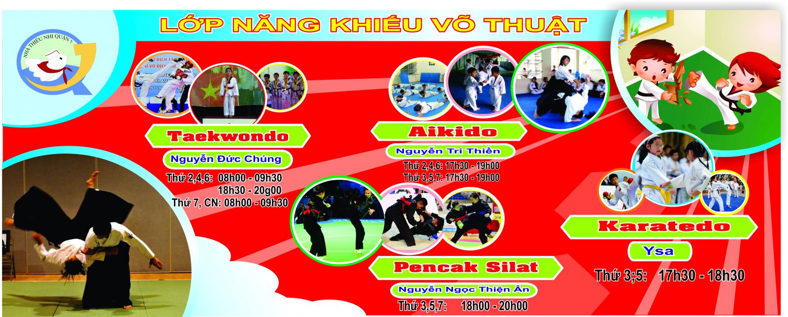 Thông báo chiêu sinh các lớp năng khiếu Võ Thuật Hè 2017